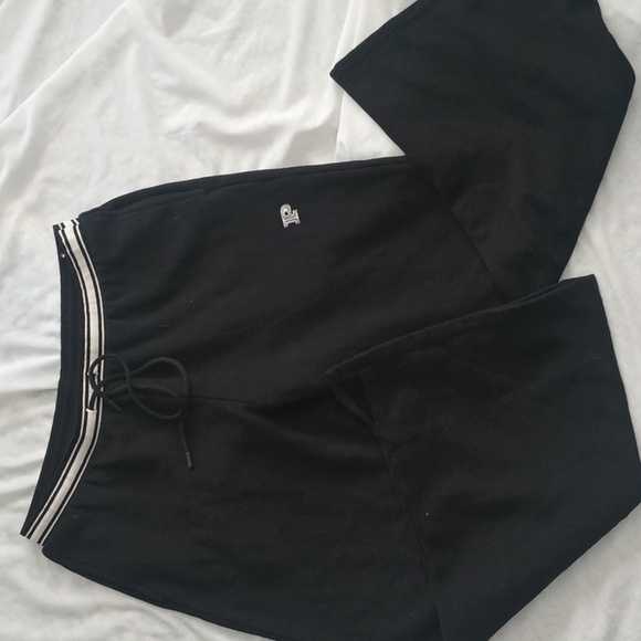 PINK Victoria's Secret Pants - Victoria's Secret Pink- Flare Sweatpants L XL XXL Black Split Hem P Logo Bootcut